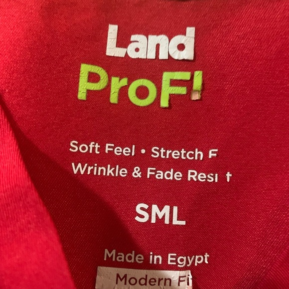 Land Prof Scrub Top Red Soft Stretch Wrinkle and Fade Resistant Small - Picture 4 of 6